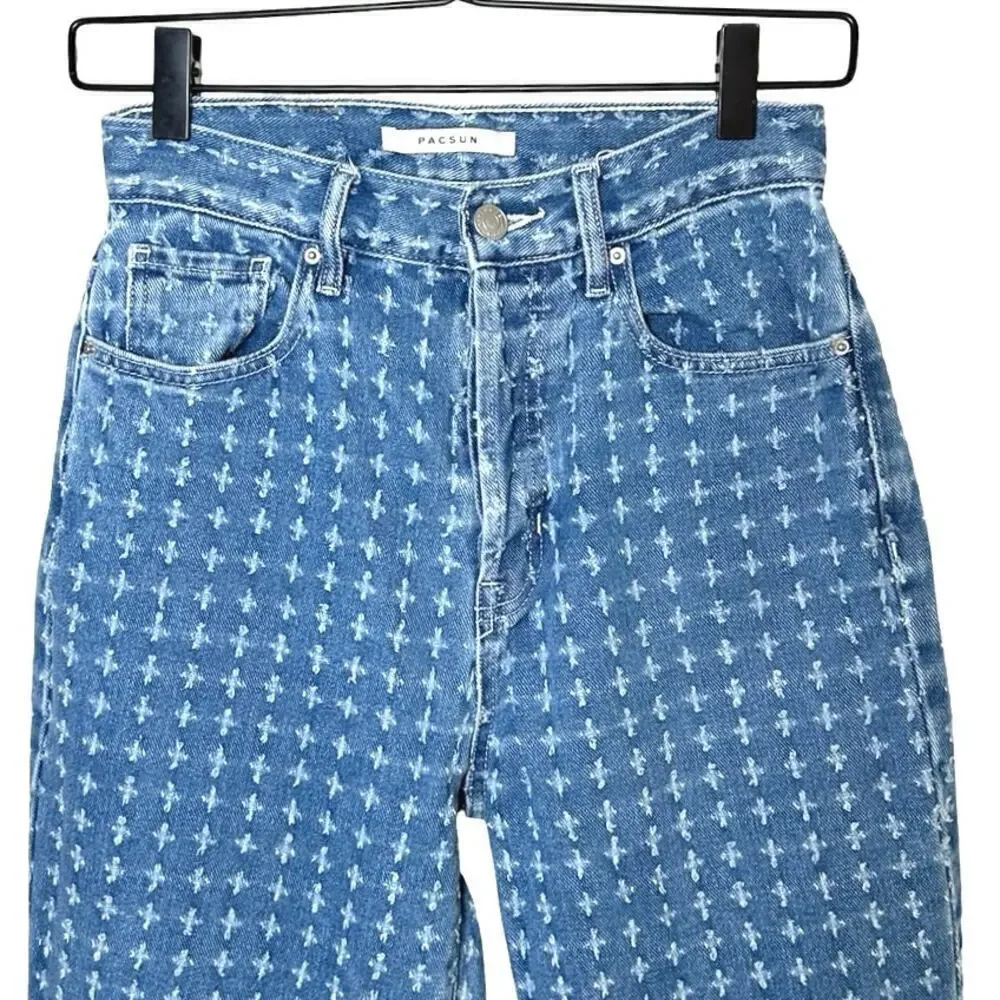 PacSun Women’s Medium Blue Distressed Dad Jeans Size 25